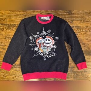 Disney The Nightmare Before Christmas Black and Red Graphic Crewneck Sweater